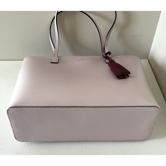 New Kate Spade Karla Wright Place Tote with tassel Plum Dawn / Rioja - Picture 4 of 6